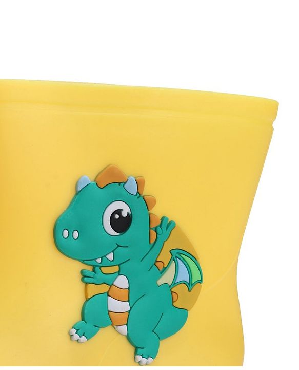 Cute Walk by Babyhug Slip On Gumboots with Dino Applique Yellow (Design May Vary)
