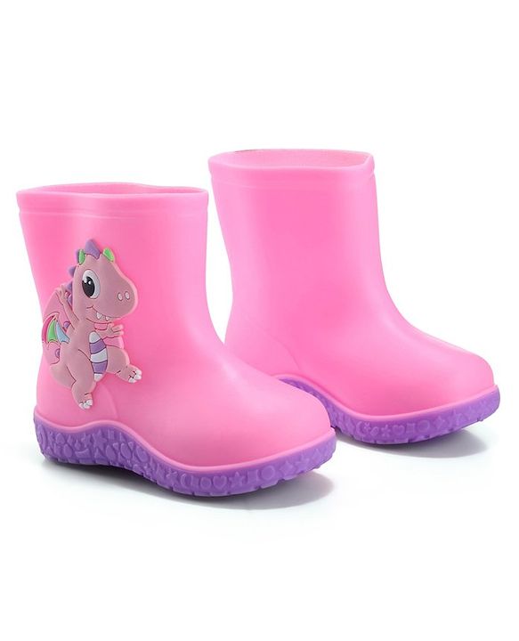 Cute Walk by Babyhug Slip On Gumboots with Dino Applique Yellow (Design May Vary)