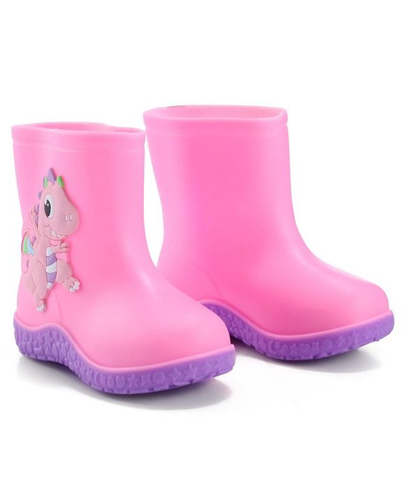 Cute Walk by Babyhug Slip On Gumboots with Dino Applique Yellow (Design May Vary)