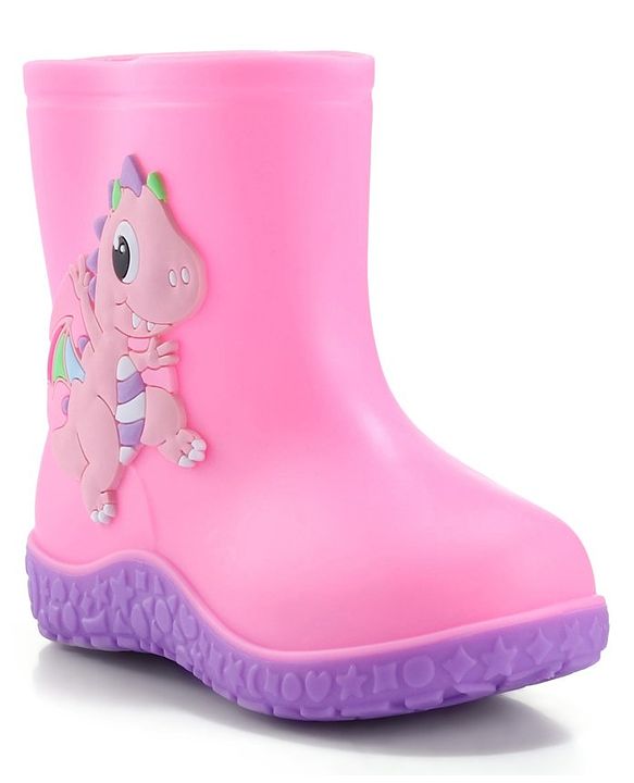 Cute Walk by Babyhug Slip On Gumboots with Dino Applique Yellow (Design May Vary)