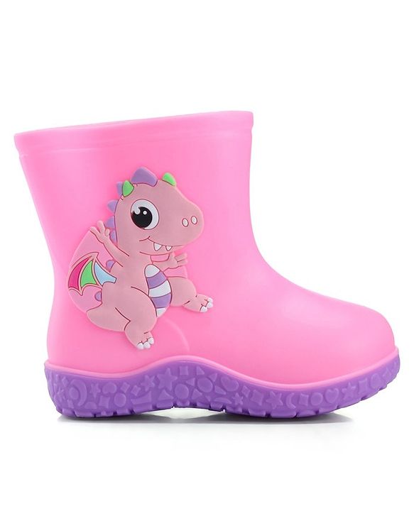 Cute Walk by Babyhug Slip On Gumboots with Dino Applique Yellow (Design May Vary)