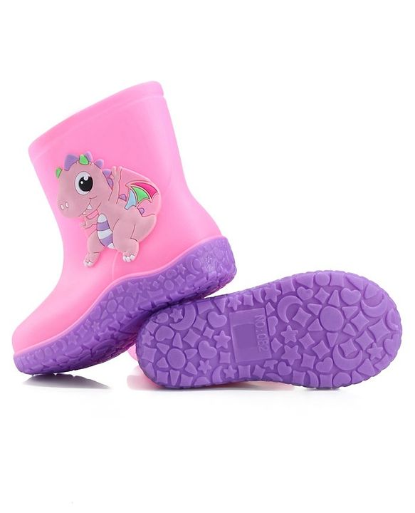 Cute Walk by Babyhug Slip On Gumboots with Dino Applique Yellow (Design May Vary)