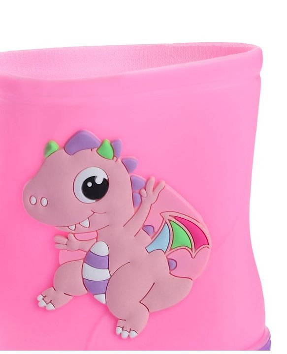 Cute Walk by Babyhug Slip On Gumboots with Dino Applique Yellow (Design May Vary)