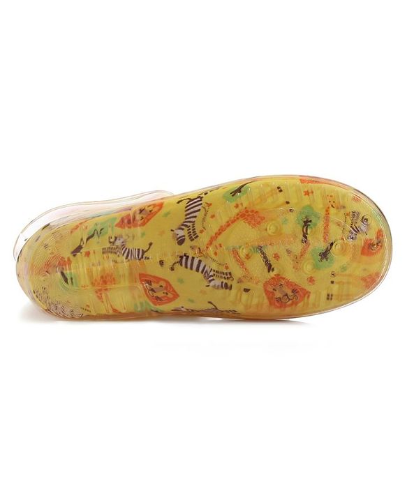 Cute Walk by Babyhug Slip On Wild Animals Printed Gumboots  - Yellow