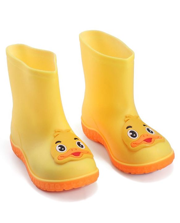 Cute Walk by Babyhug Duck Appliqued Slip On Gumboots - Yellow
