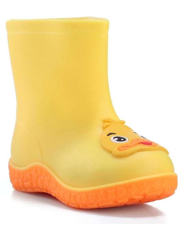 Cute Walk by Babyhug Duck Appliqued Slip On Gumboots - Yellow