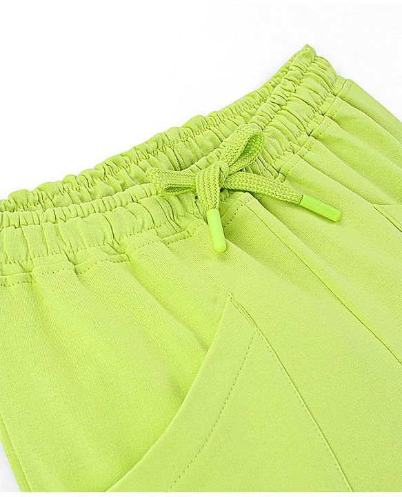 Pine Kids Cotton Ankle Length Pant with Placement Print - Green