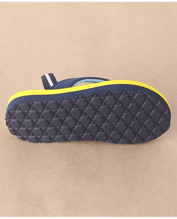 Cute Walk by Babyhug Slip On Flip Flops Stripes & Dolphin Print -  Blue Yellow & Blue