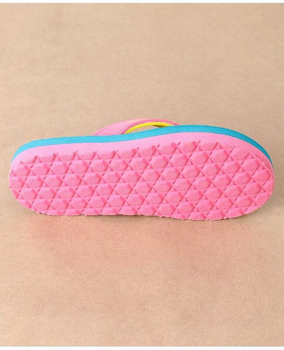 Cute Walk by Babyhug Slip On Flip Flops Stars Print- Blue & Pink