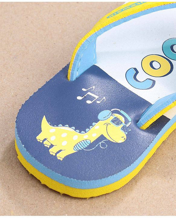 Cute Walk by Babyhug Slip On Flip Flops Dino Print- Blue