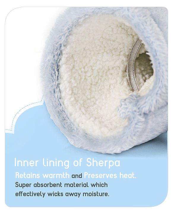 Babyhug Premium Feeding Bottle Cover with Sherpa Lining Blue - Fits upto 330 ml