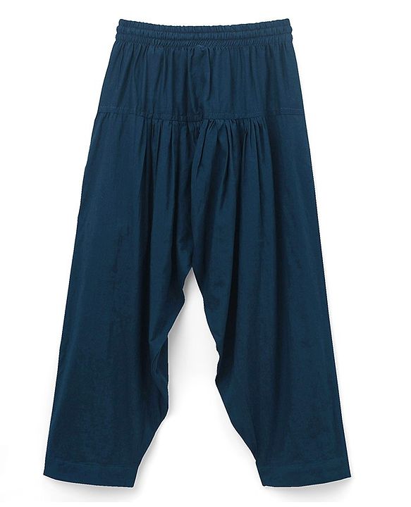 Pine Kids Cotton Full Sleeves Printed Pathani Kurta Pyjama Set- Navy Blue