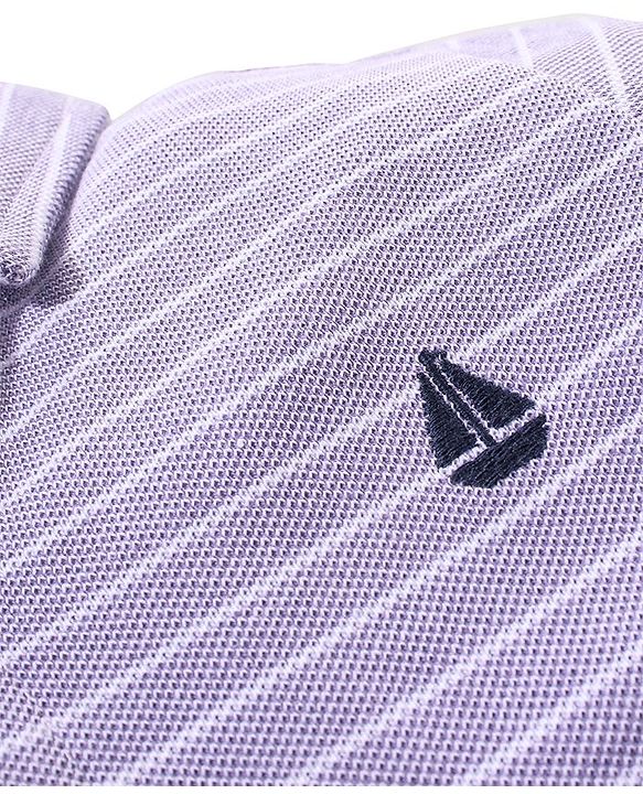 Babyhug 100% Cotton Half Sleeves Knitted Pique Striped Shirt - Lilac