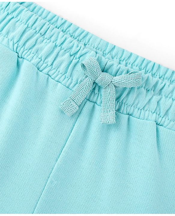 Pine Kids Cotton Knit Mid Thigh Length Shorts Butterfly Print - Light Blue