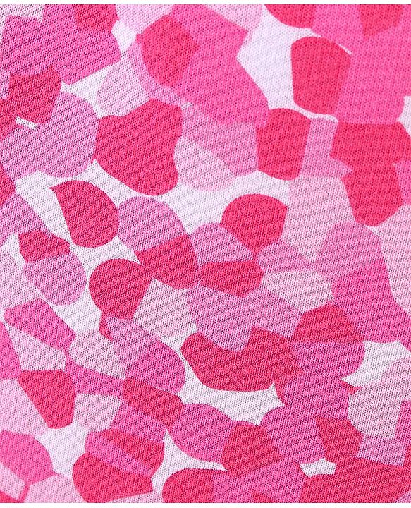 Pine Kids Cotton Knit Mid Thigh Length Abstract Printed Shorts - Pink