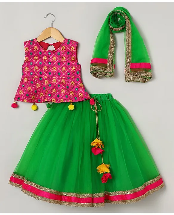 Aglare Beautiful cotton lehenga choli,navratri collaction for small girls.red  - Aglare - 3812110