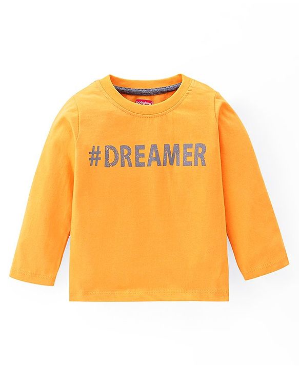Babyhug Cotton Knit Full Sleeves Night Suit Dreamer Print - Grey & Yellow