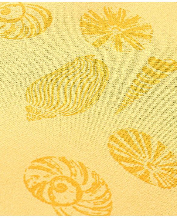 Pine Kids 100% Cotton Knit Knee Length Shorts Sea Shell Print - Yellow