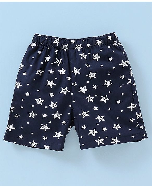 Babyhug Cotton Woven Boxers Checks & Star Print Pack of 3- Maroon Blue & White