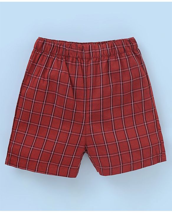 Babyhug Cotton Knit Boxers Boat & Stars Print Pack of 3 - Maroon Navy Blue  & Yellow