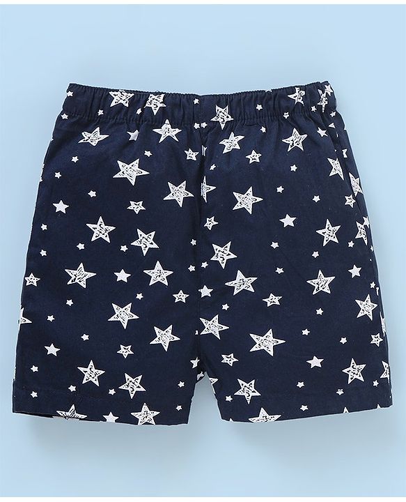 Babyhug Cotton Knit Boxers Boat & Stars Print Pack of 3 - Maroon Navy Blue  & Yellow