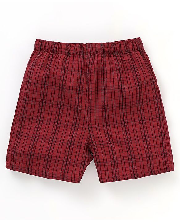 Babyhug Cotton Knit Boxers Star & Moon Print Pack of 3 - Maroon Blue & Red