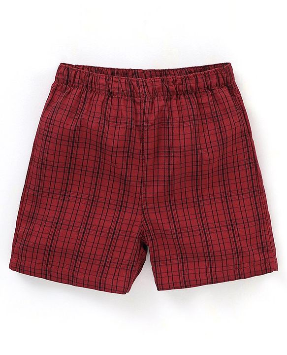 Babyhug Cotton Knit Boxers Star & Moon Print Pack of 3 - Maroon Blue & Red