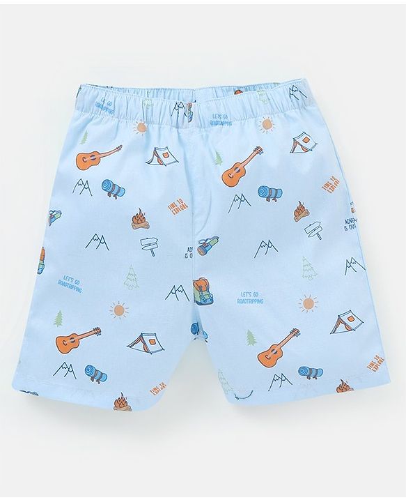 Babyhug Cotton Knit Boxers Checks & Cars Print Pack of 3 - Blue & Pink