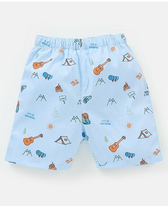 Babyhug Cotton Knit Boxers Checks & Cars Print Pack of 3 - Blue & Pink