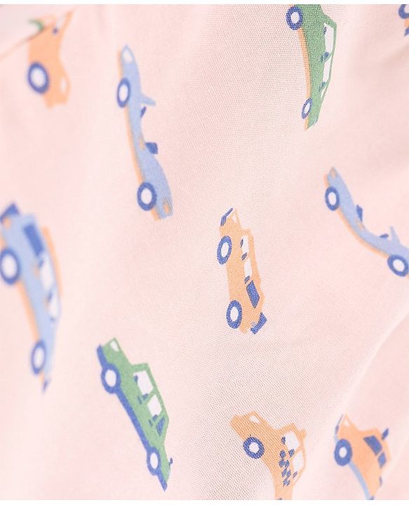 Babyhug Cotton Knit Boxers Checks & Cars Print Pack of 3 - Blue & Pink