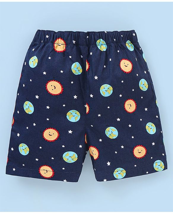 Babyhug Cotton Knit Boxers Checks & Stripes Print Pack of 3 - Yellow & Blue
