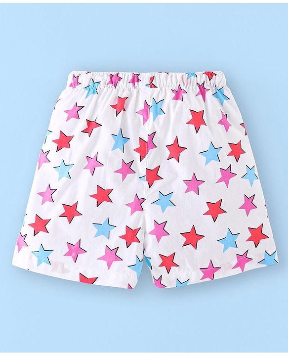 Babyhug Cotton Boxers Checks & Dino Print Pack of 3- Orange Pink & White