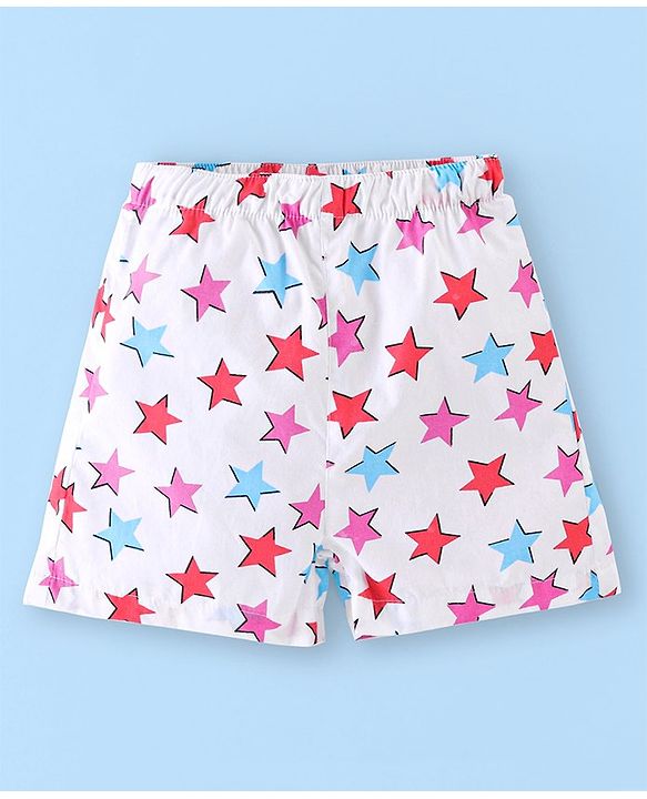 Babyhug Cotton Boxers Checks & Dino Print Pack of 3- Orange Pink & White