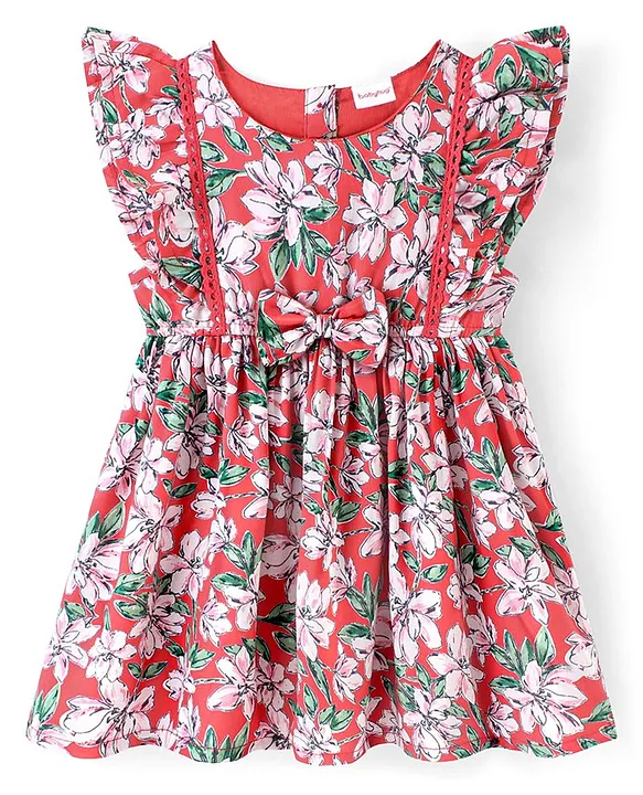 Buy & Try Girl's Satin Floral Printed Knee Length Short Frock Dress. (Blue,  1-2-YEAR) : Amazon.in: Clothing & Accessories