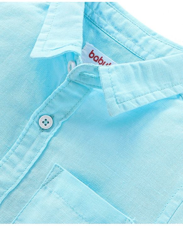 Babyhug Cotton Linen Half Sleeves Solid Colour Shirt - Light Pink