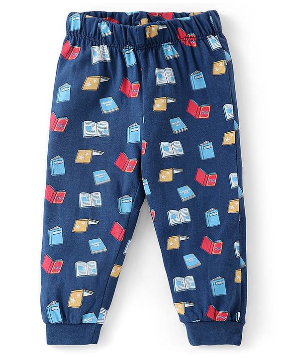 Babyhug Cotton Knit Full Sleeves Night Suit with Koala Print - Navy