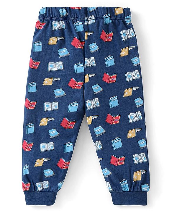 Babyhug Cotton Knit Full Sleeves Night Suit with Koala Print - Navy
