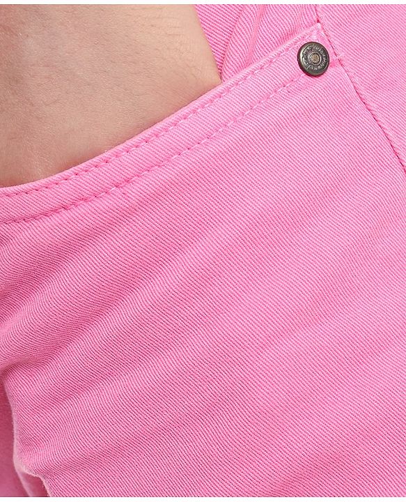 Pine Kids Mid Thigh Length Cotton Elastane Over Dyed Shorts - Pink