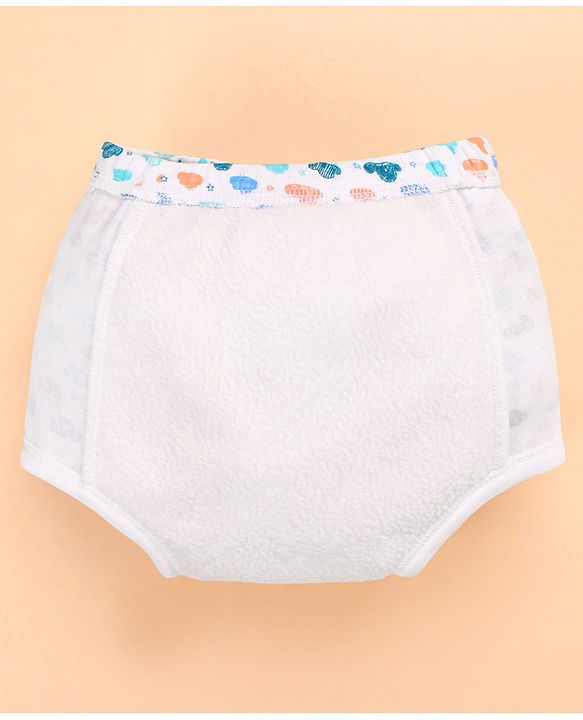 Babyhug 100% Cotton Padded Underwear Diapers Pack of 3 Size 0 Cloud Print - Multicolour