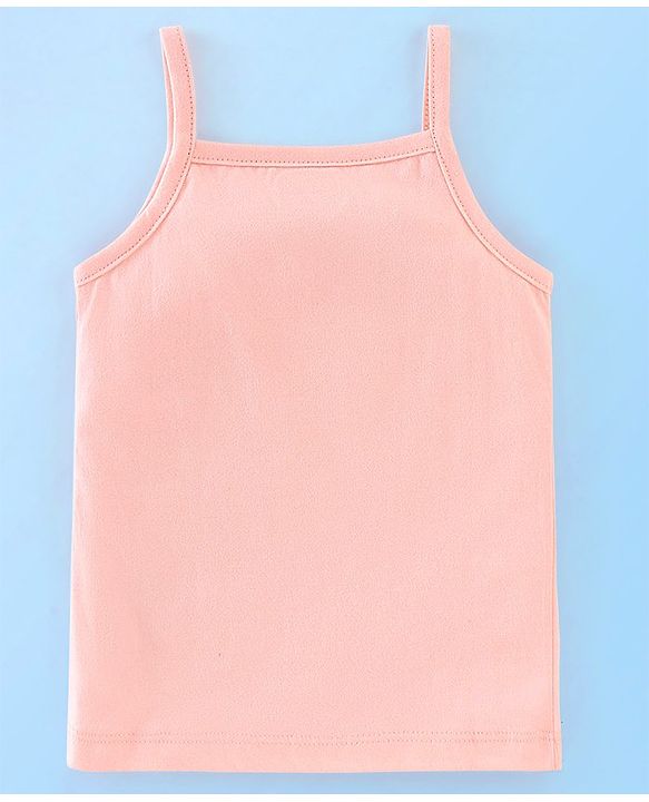 Babyhug 100% Cotton Singlet Slips Heart Print Pack of 3 - Red White & Peach