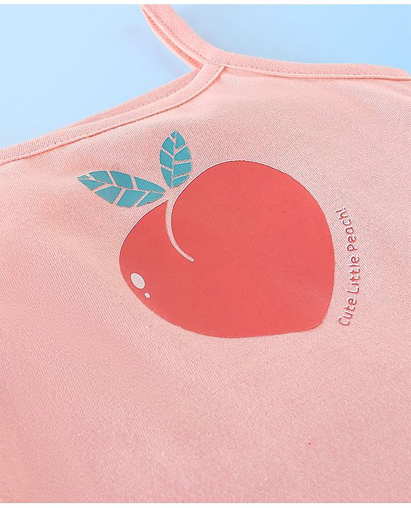Babyhug 100% Cotton Singlet Slips Heart Print Pack of 3 - Red White & Peach