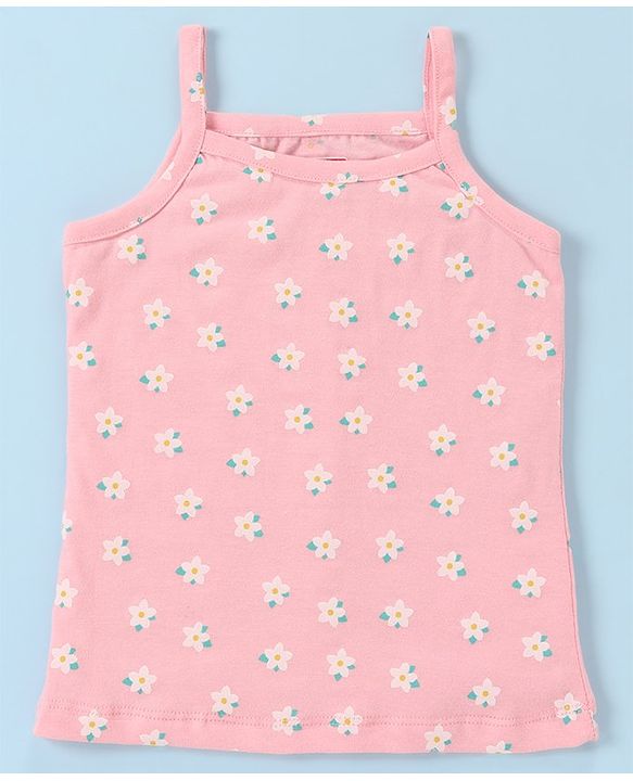 Babyhug 100% Cotton Knit Slip Flamingo & Floral Print Pack Of 3 - Blue Pink & Yellow
