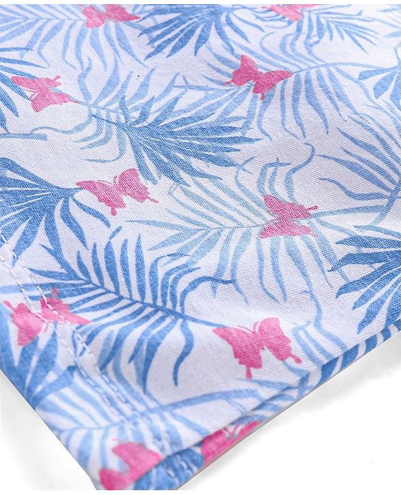 Babyhug 100% Cotton Singlet Slips Butterfly Print Pack of 3 - Blue & Purple