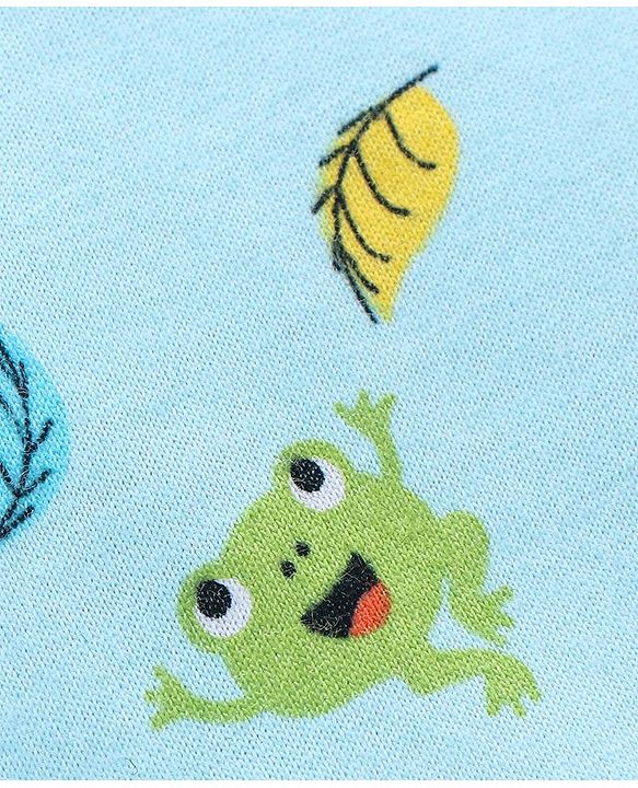 Babyhug 100% Cotton Knit Sleeveless Striped Sando Frog Print Pack of 3 - Yellow & Green