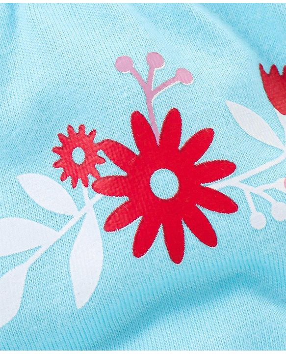 Babyhug 100% Cotton Floral Printed Panties Pack Of 3 - Blue Pink & White