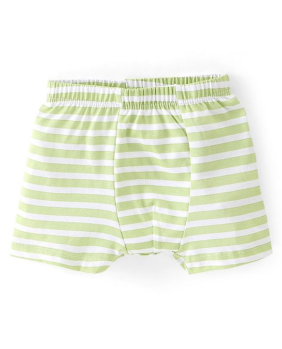 Babyhug 100% Cotton Animal Printed Trunk Pack of 3 - White Blue & Green