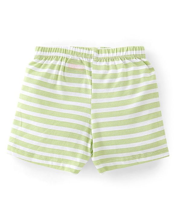 Babyhug 100% Cotton Animal Printed Trunk Pack of 3 - White Blue & Green