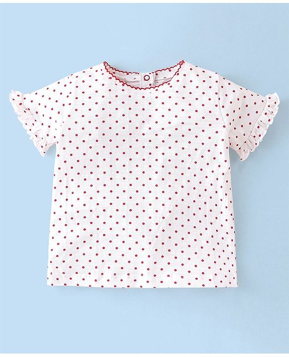 Babyhug 100% Cotton Knit Dungaree and Half Sleeves Top Set Bunny Print - Pink