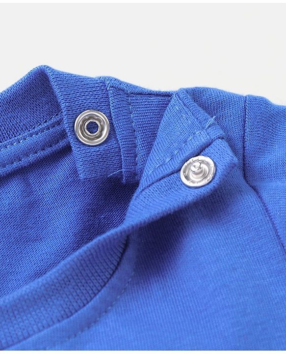 Babyhug Cotton Knit Half Sleeves T-Shirt with Fruity Print - Blue