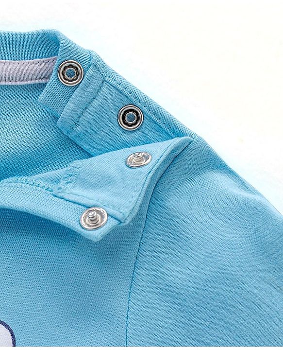 Babyhug Cotton Half Sleeves T-Shirt with Driving Print - Sky Blue